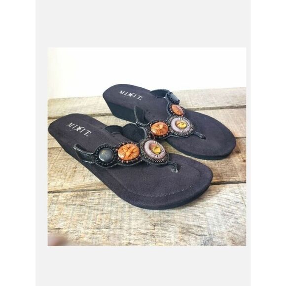 Mixit Shoes - MIXIT Embellished Foam Wedge Heeled Sandals 7.5 CLEARANCE